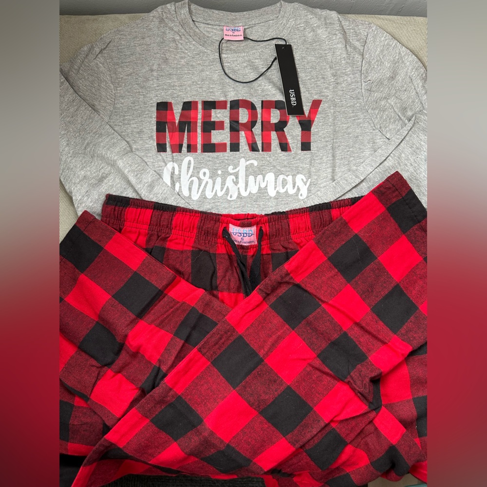 Red and Black Plaid Pajama Set